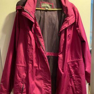 EUC Eddie Bauer pink raincoat with hood